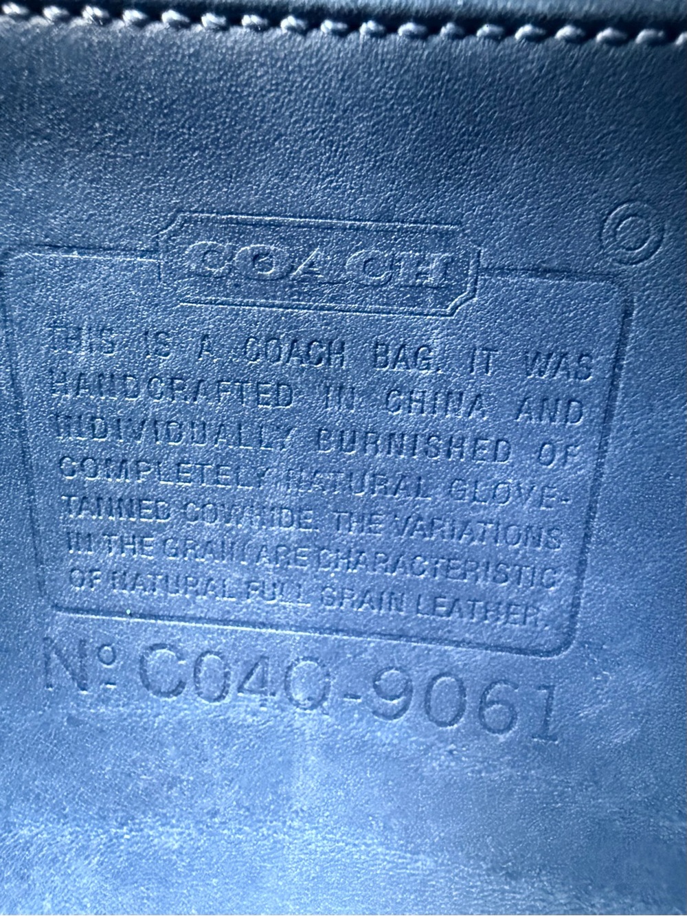 SOLD! Vintage Coach Cornflower Blue Leather Rambler's Legacy Crossbody Bag 9061 - Picture 10 of 14